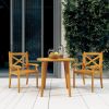 Patio Dining Chairs 2 pcs Solid Wood Acacia