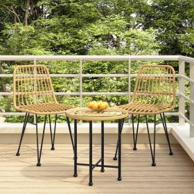 Patio Chairs 2 pcs 18.9"x24.4"x33.1" PE Rattan