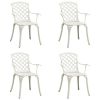 Patio Chairs 4 pcs Cast Aluminum White