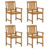 Patio Chairs 4 pcs Solid Acacia Wood