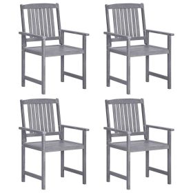 Patio Chairs 4 pcs Solid Acacia Wood Gray