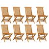 Folding Patio Chairs 8 pcs Solid Teak Wood