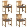 Patio Chairs with Cushions 4 pcs Solid Acacia Wood