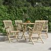 Folding Patio Chairs 4 pcs Gray 22"x24"x35" Solid Wood Teak