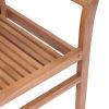 Dining Chairs 4 pcs with Cream White Cushions Solid Teak Wood