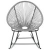 Outdoor Rocking Moon Chair Gray Poly Rattan