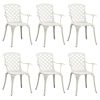 Patio Chairs 6 pcs Cast Aluminum White