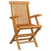 Folding Patio Chairs 4 pcs Solid Teak Wood