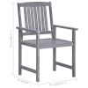 Patio Chairs 4 pcs Solid Acacia Wood Gray