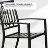 Outdoor Dining Chairs Set of 2 Stacking Patio Metal Arm Chairs for Garden, Yard, Lawn