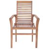 Dining Chairs 4 pcs with Taupe Cushions Solid Teak Wood