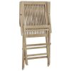 Folding Patio Chairs 2 pcs Gray 22"x24"x35" Solid Wood Teak