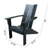 Wood Outdoor Modern Adirondack Chair, Black Color