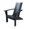 Wood Outdoor Modern Adirondack Chair, Black Color