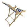 Outdoor Poplar Hanging Chair Wide Blue Stripes armrest with cup holder (Color: Dark Blue)