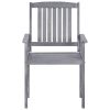 Patio Chairs 4 pcs Solid Acacia Wood Gray