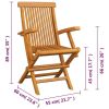 Folding Patio Chairs 4 pcs Solid Teak Wood