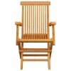 Folding Patio Chairs 4 pcs Solid Teak Wood