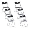 4Pcs Plastic Folding Chairs Comfortable Event Chairs Modern Party Chairs Lightweight Durable Foldable Chair for Home Office Outdoor Indoor, Black