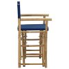 Folding Director's Chairs 2 pcs Blue Bamboo and Fabric