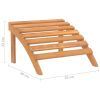 Patio Adirondack Chair with Footrest Solid Wood Acacia