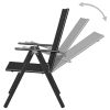 Folding Patio Chairs 4 pcs Aluminum and Textilene Black