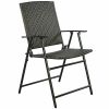 Outdoor Beach & Garden Lawn Chairs Set Of 4 Rattan Utility Folding Chair