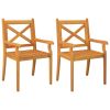 Patio Dining Chairs 2 pcs Solid Wood Acacia