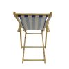 Outdoor Poplar Hanging Chair Wide Blue Stripes armrest with cup holder (Color: Dark Blue)