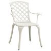 Patio Chairs 6 pcs Cast Aluminum White