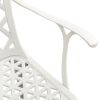 Patio Chairs 6 pcs Cast Aluminum White