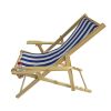 Outdoor Poplar Hanging Chair Wide Blue Stripes armrest with cup holder (Color: Dark Blue)