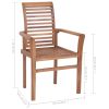 Dining Chairs 4 pcs with Taupe Cushions Solid Teak Wood