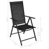 Folding Patio Chairs 4 pcs Aluminum and Textilene Black