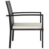 Patio Dining Chairs 2 pcs Poly Rattan Black