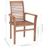 Dining Chairs 4 pcs with Blue Cushions Solid Teak Wood