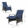 Outdoor Recliner Adjustable Patio Reclining Lounge Chair with Olefin Cushion