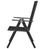 Folding Patio Chairs 4 pcs Aluminum and Textilene Black