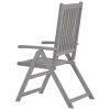 Patio Reclining Chairs 6 pcs Gray Solid Acacia Wood