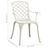 Patio Chairs 4 pcs Cast Aluminum White