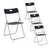 4Pcs Plastic Folding Chairs Comfortable Event Chairs Modern Party Chairs Lightweight Durable Foldable Chair for Home Office Outdoor Indoor, Black