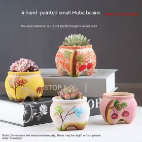 Succulent Bonsai Braised Purple Sand Simple Small Flower Pot (Option: 4 2264 Hu You Bars-Ceramic Medium)