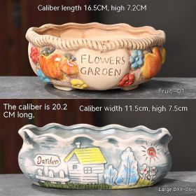 Ceramic Large Diameter Succulent Flowerpot (Option: 84Style-Ceramic)