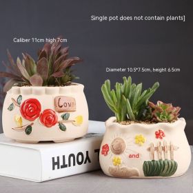 Succulent Bonsai Braised Purple Sand Simple Small Flower Pot (Option: 2 2259 Sunny Flowerpots-Ceramic Medium)