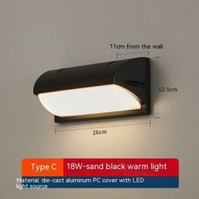 Outdoor Waterproof Wall Lamp Courtyard Shop Door Wall Lamp (Option: White Light 6000K-C Style Arc 18w)