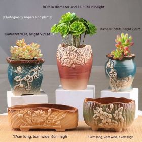 Succulent Bonsai Braised Purple Sand Simple Small Flower Pot (Option: 5 2221 Pots-Ceramic Medium)