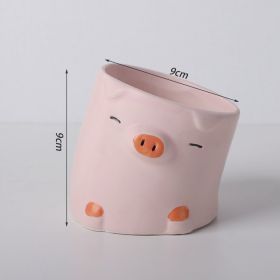 Creative Cartoon Animal Succulent Plant Small Flower Pot (Option: Head Tilt Pig-Hole)