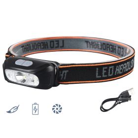 Special Strong Light Charging Super Bright Night Fishing Head Lamp (Option: Black induction-2pcs)