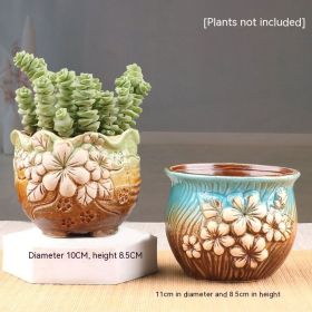 Succulent Bonsai Braised Purple Sand Simple Small Flower Pot (Option: Gray 2255 Suit 2-Ceramic Medium)