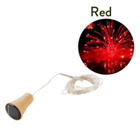 1pc 10/20 LED Solar Wine Bottle Cork Shaped String Lights; Garland Wire Fairy String Light; 3.3/6.6ft; Outdoor Party Decoration (Color: Red Light)